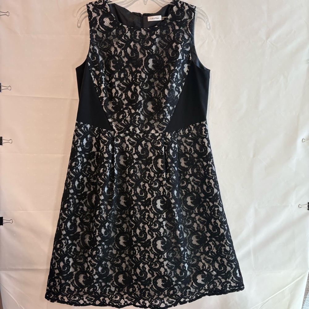 Calvin Klein Black and White Lace Detail